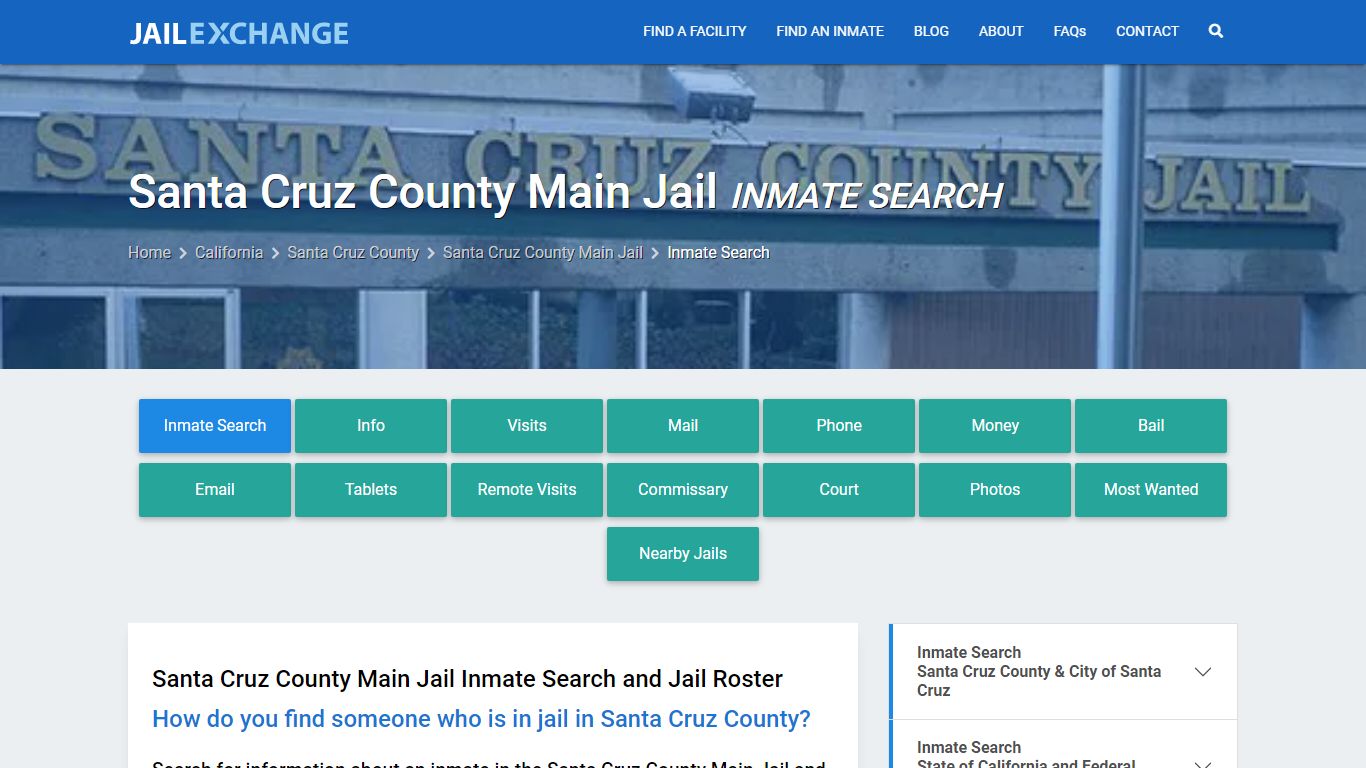 Inmate Search: Roster & Mugshots - Santa Cruz County Main Jail, CA